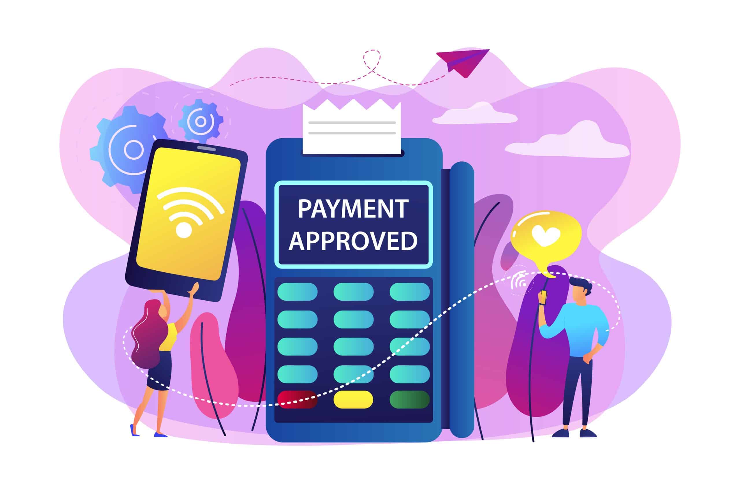 NFC connection concept vector illustration.